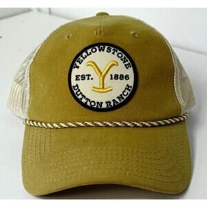 YELLOWSTONE Dutton Ranch 1886 Baseball Hat Circle Patch YELLOW Mesh NWT